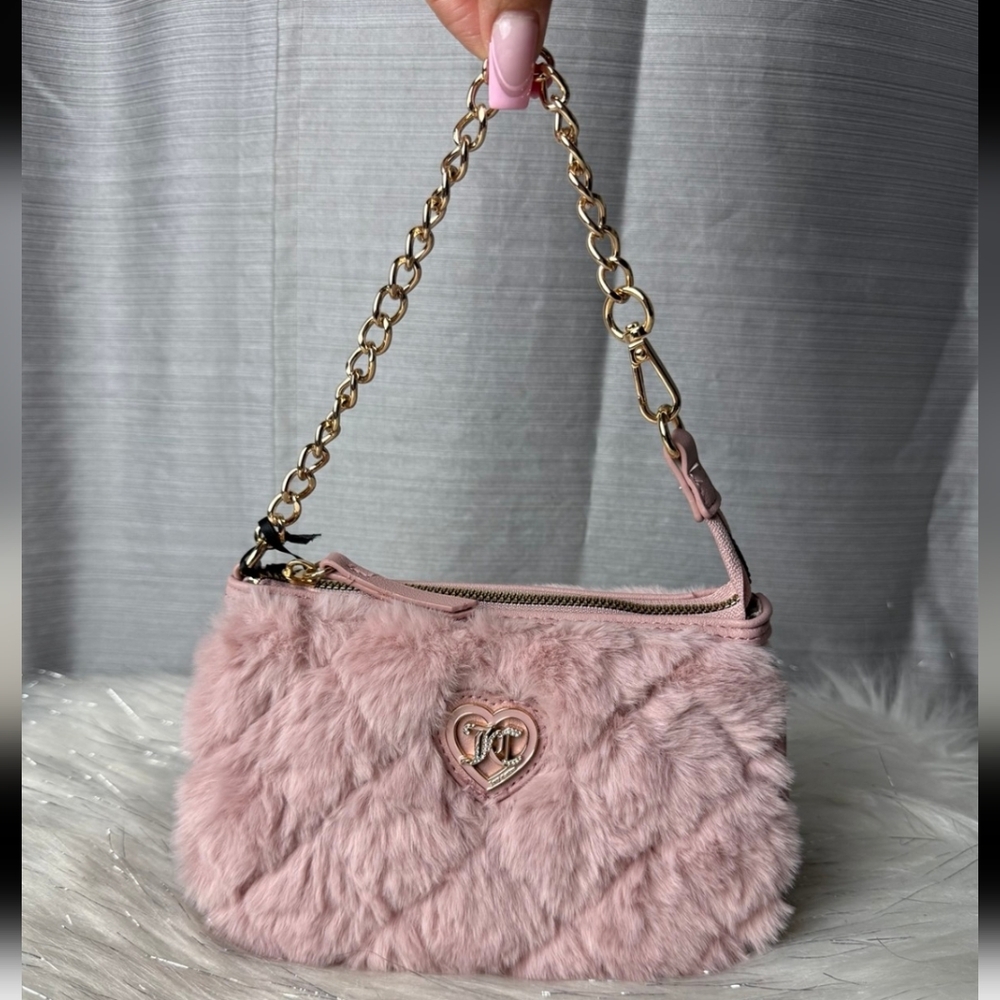 JUICY COUTURE Dusty Blush Get Cozy Mini Wristlet Purse